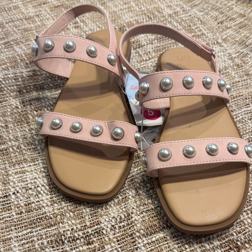 Cat & Jack Pink Girls' Studded Strap Sandals